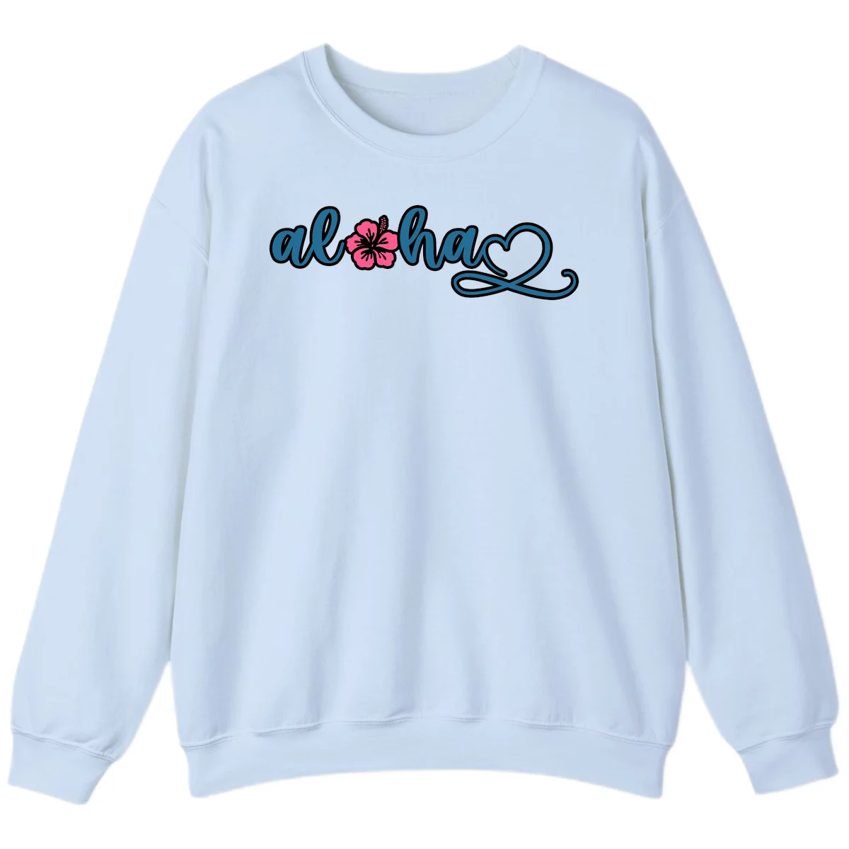 Aloha Vibes Hibiscus Cruise Sweatshirt in Light Blue