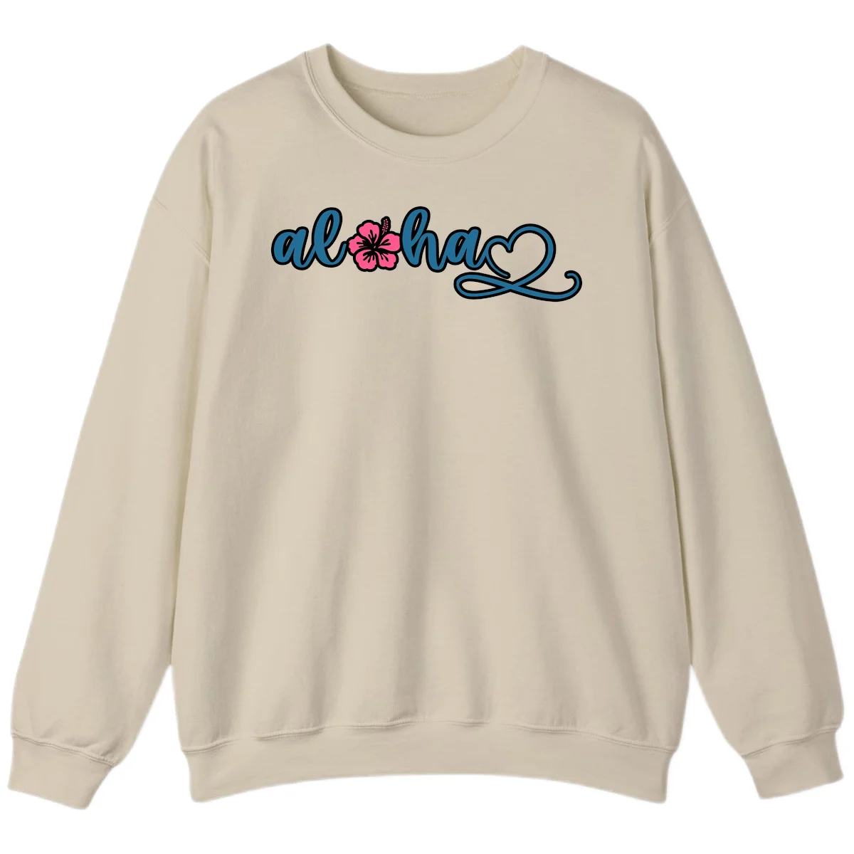 Aloha Vibes Hibiscus Cruise Sweatshirt in Sand