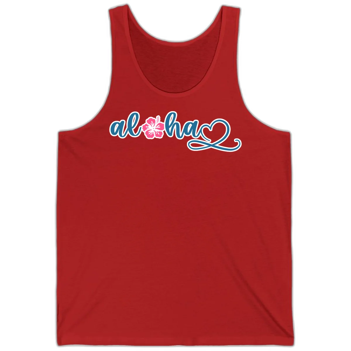 Aloha Vibes Hibiscus Cruise Tank in Red
