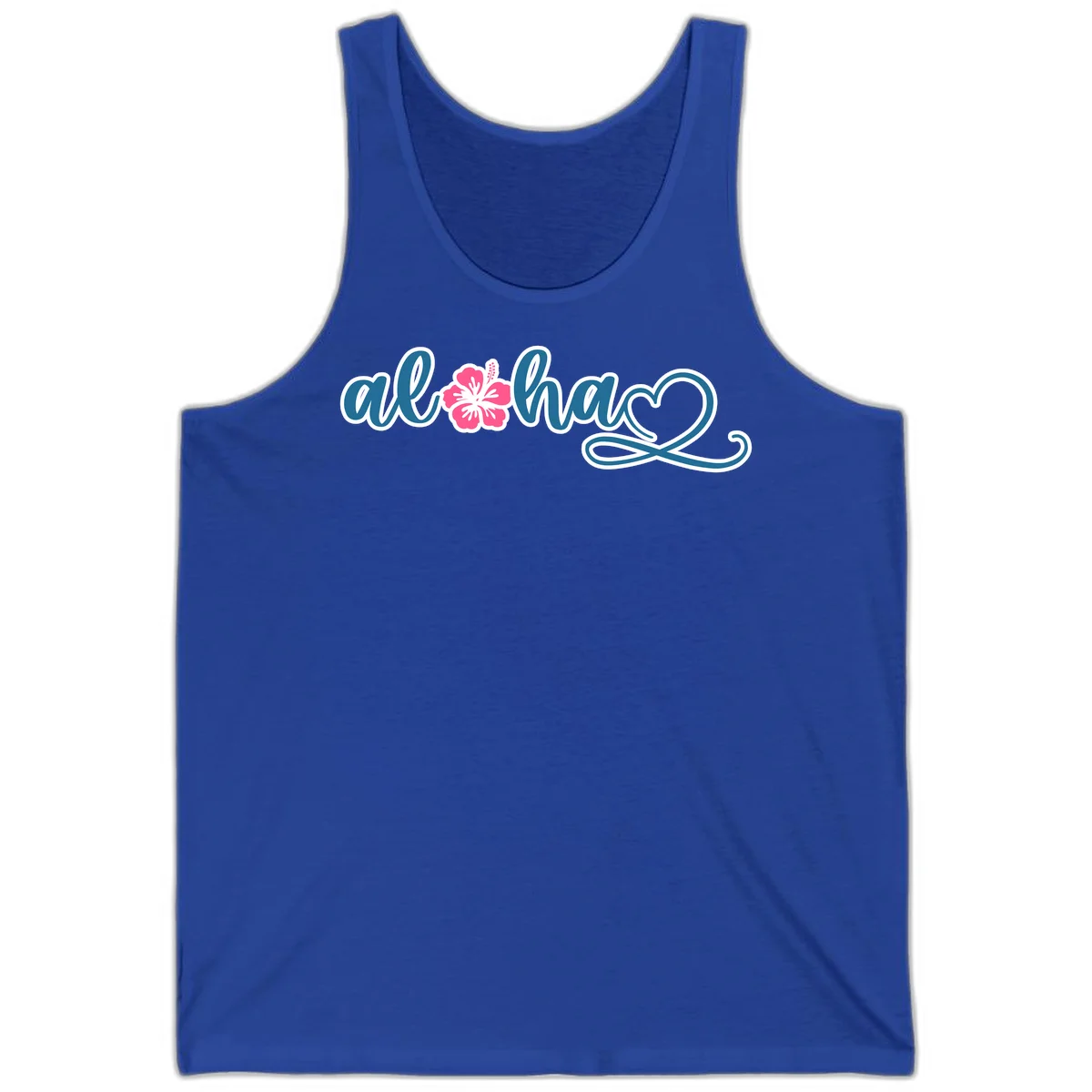 Aloha Vibes Hibiscus Cruise Tank in True Royal