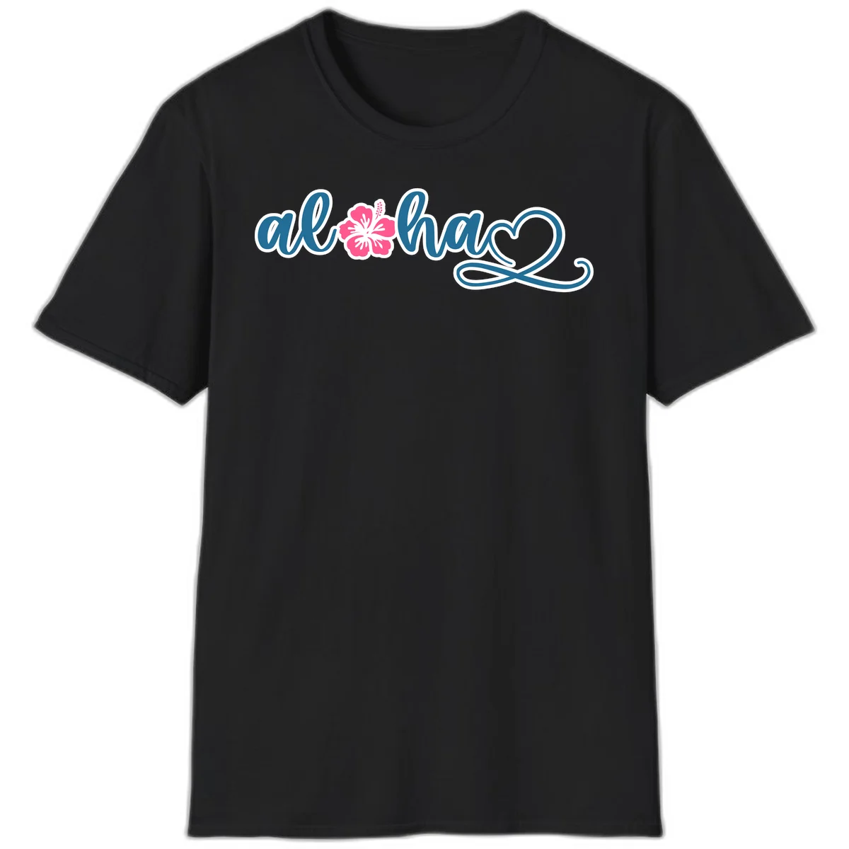 Aloha Vibes Hibiscus Cruise T-Shirt in Black