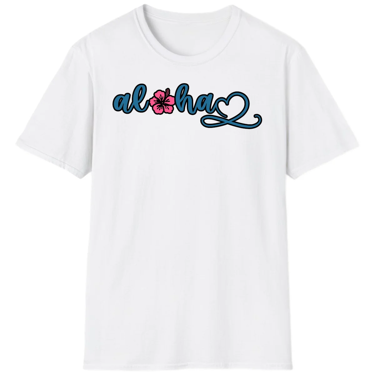 Aloha Vibes Hibiscus Cruise T-Shirt in White