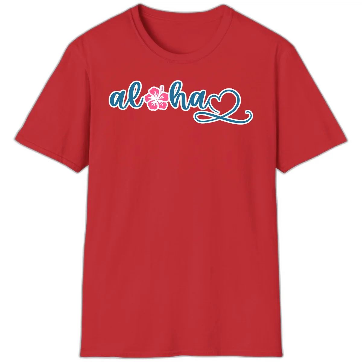Aloha Vibes Hibiscus Cruise T-Shirt in Red