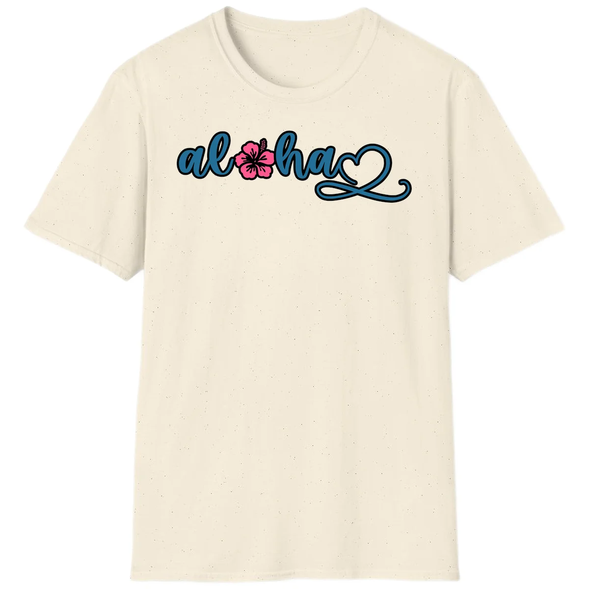 Aloha Vibes Hibiscus Cruise T-Shirt in Natural