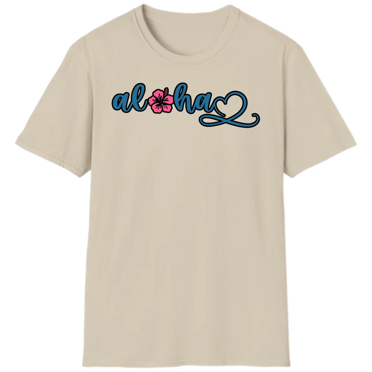 Aloha Vibes Hibiscus Cruise T-Shirt in Sand