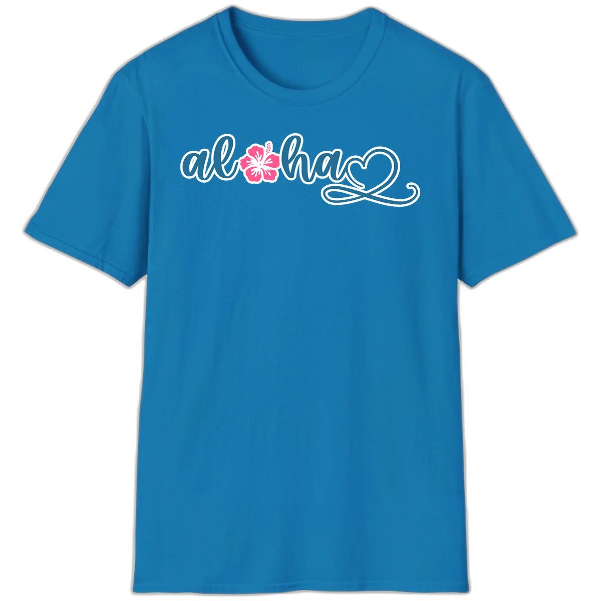 Aloha Vibes Hibiscus Cruise T-Shirt in Sapphire