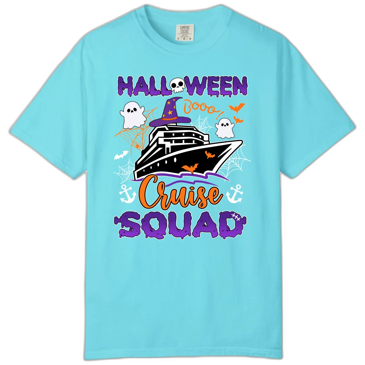 Halloween Cruise Squad Comfort Color in Lagoon Blue