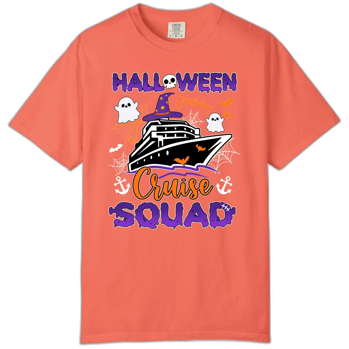 Halloween Cruise Squad Comfort Color in Bright Salmon