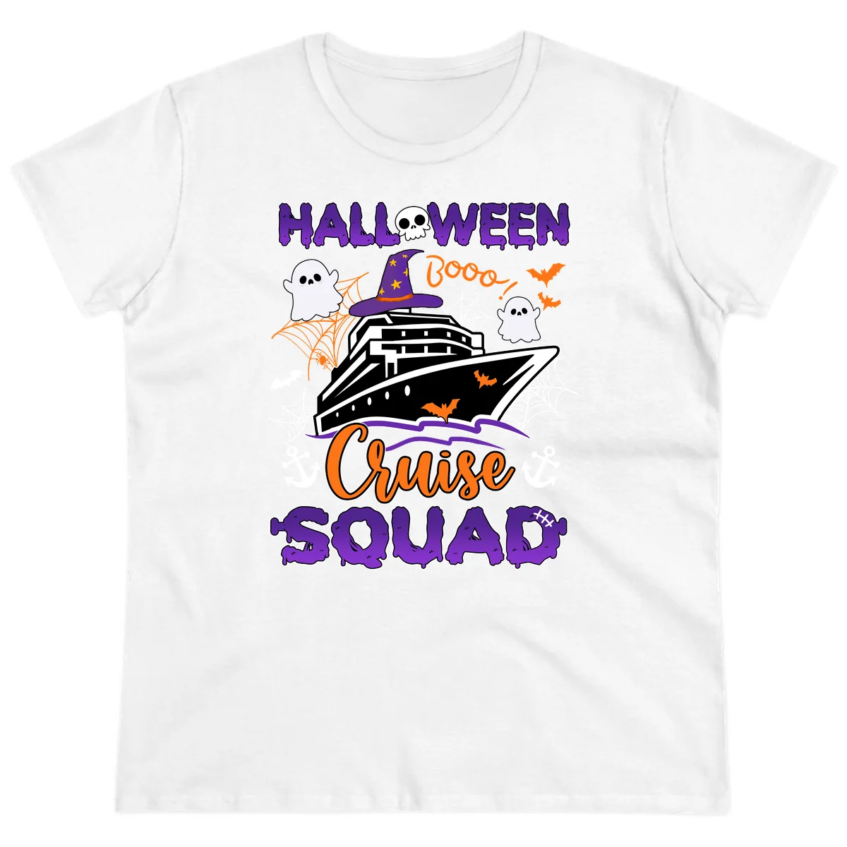Halloween Cruise Squad Ladies Tee in White