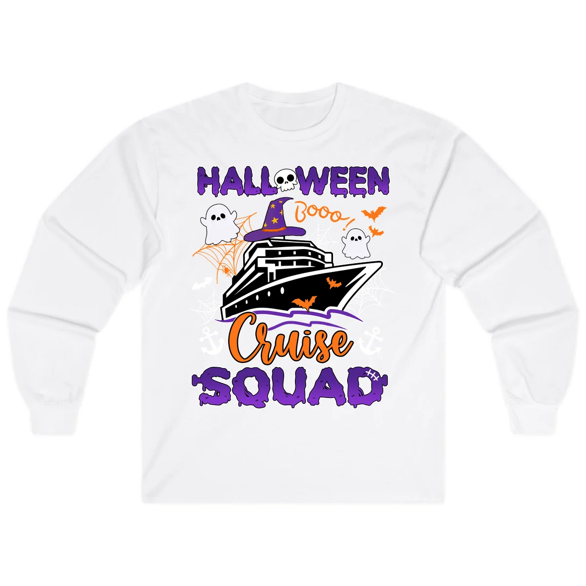 Halloween Cruise Squad Long Sleeve in White