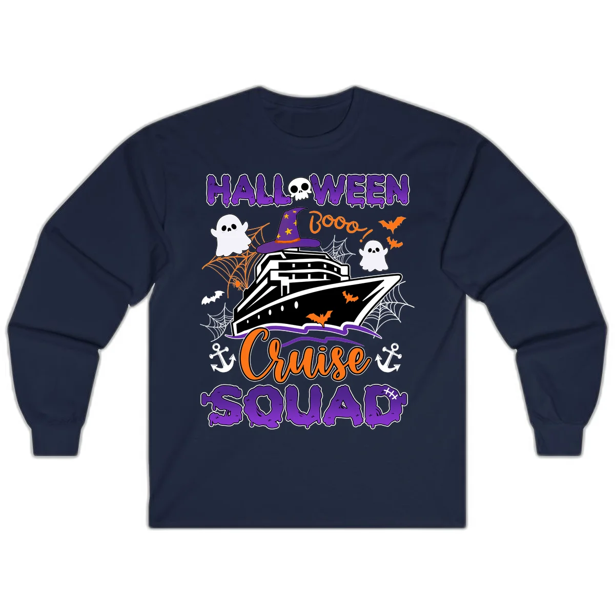 Halloween Cruise Squad Long Sleeve in Navy