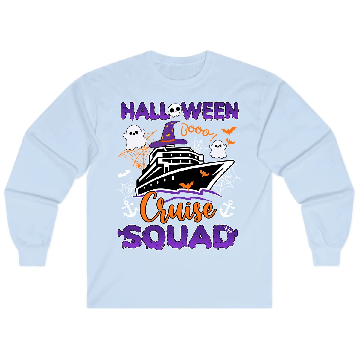 Halloween Cruise Squad Long Sleeve in Light Blue
