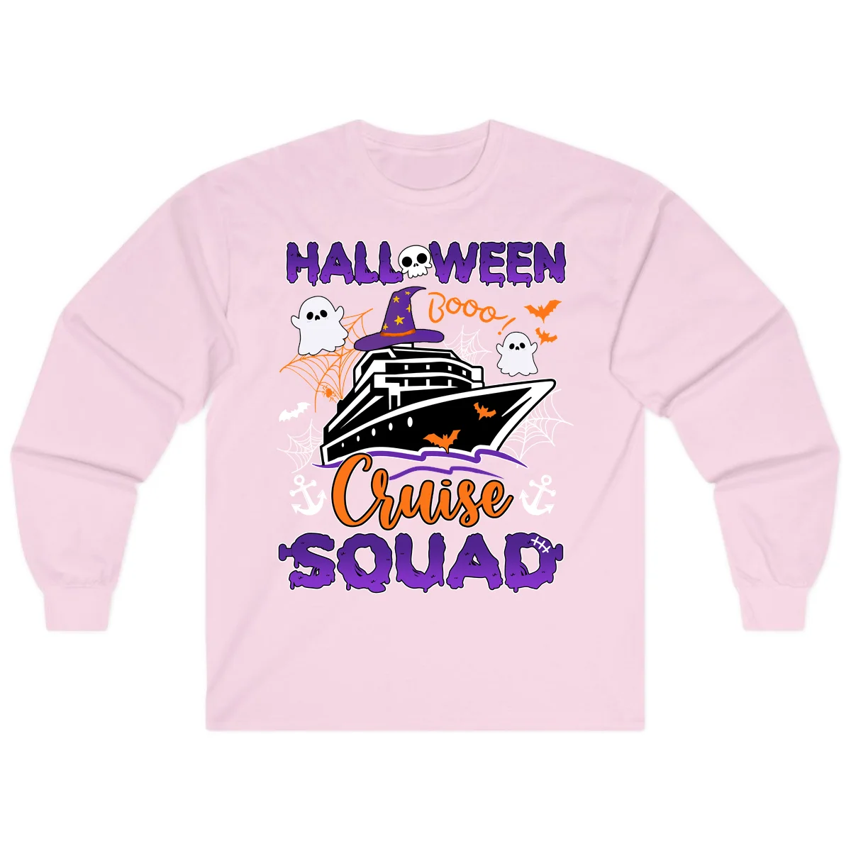 Halloween Cruise Squad Long Sleeve in Light Pink
