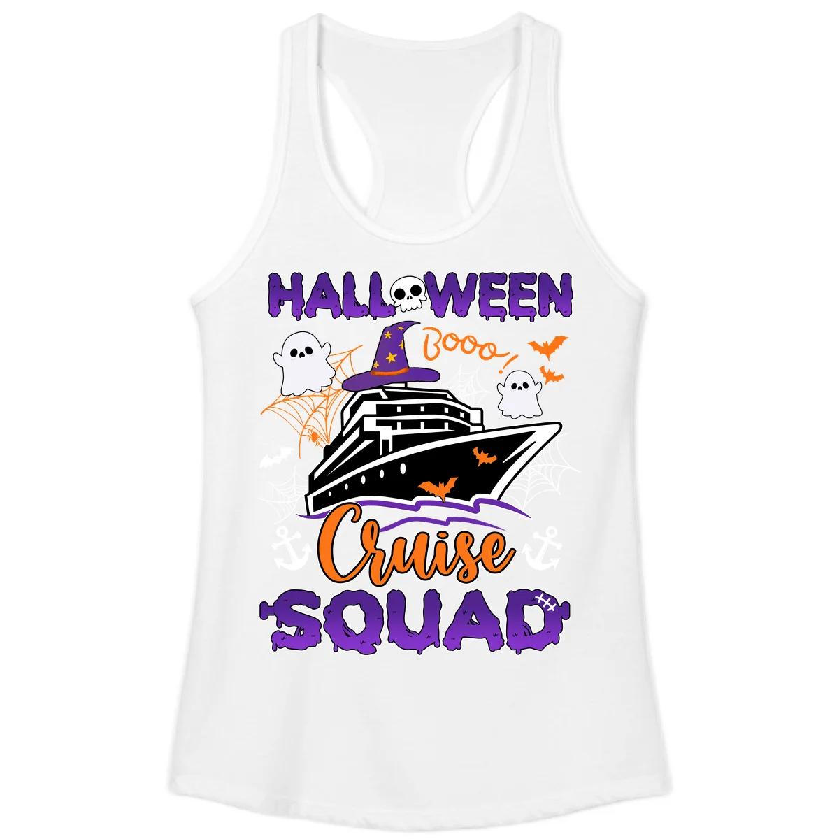 Halloween Cruise Squad Ladies Tank in White