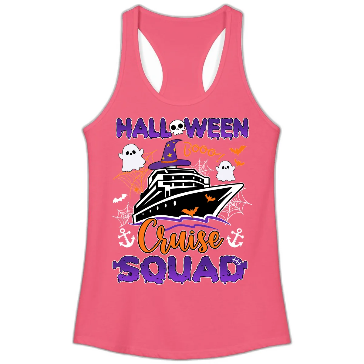 Halloween Cruise Squad Ladies Tank in Hot Pink