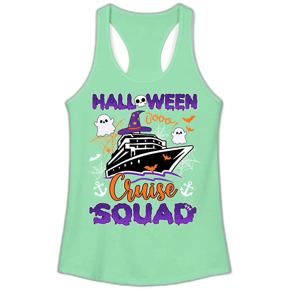Halloween Cruise Squad Ladies Tank in Solid Mint