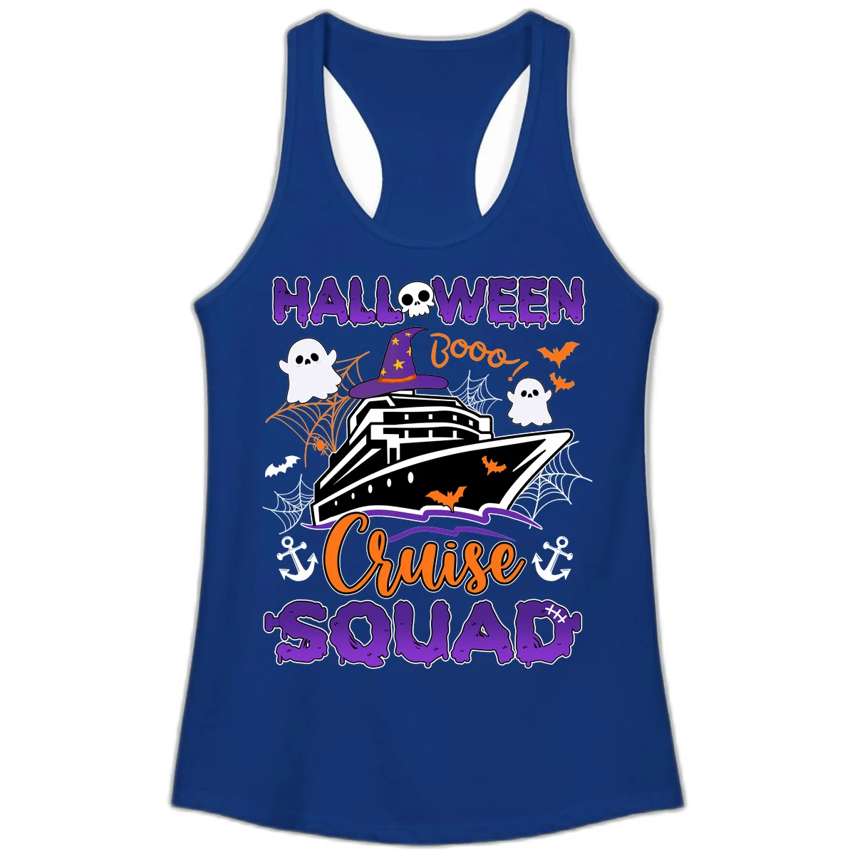 Halloween Cruise Squad Ladies Tank in Solid Royal