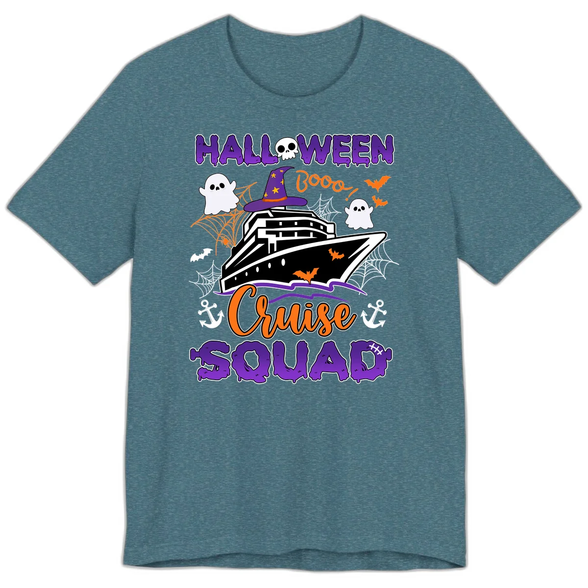 Halloween Cruise Squad Premium T-Shirt in Heather Deep Teal