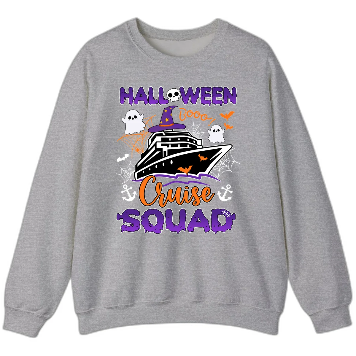 Halloween Cruise Squad Sweatshirt in Sport Grey