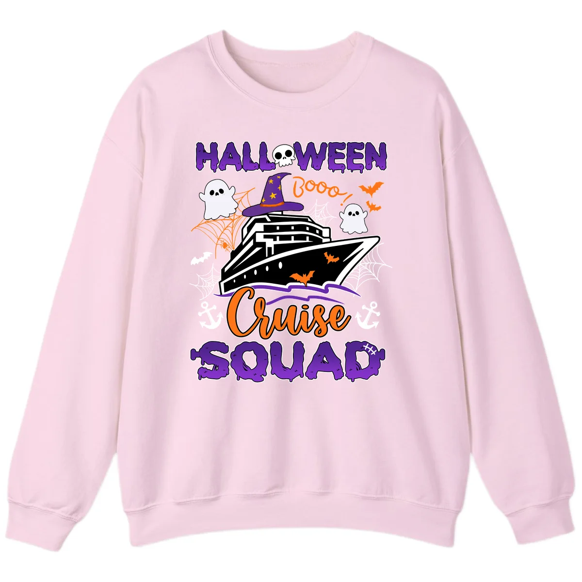 Halloween Cruise Squad Sweatshirt in Light Pink