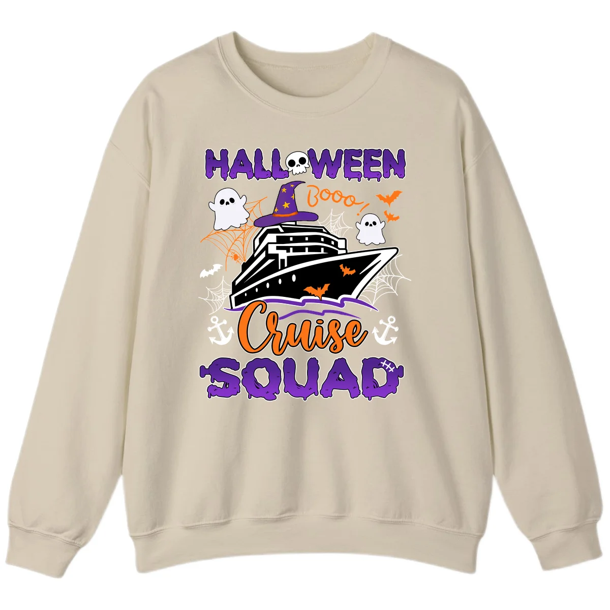 Halloween Cruise Squad Sweatshirt in Sand