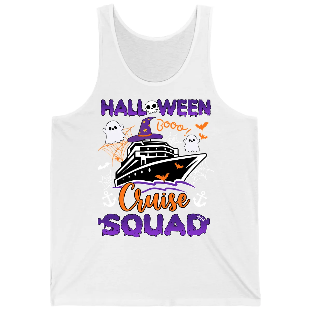 Halloween Cruise Squad Tank in White