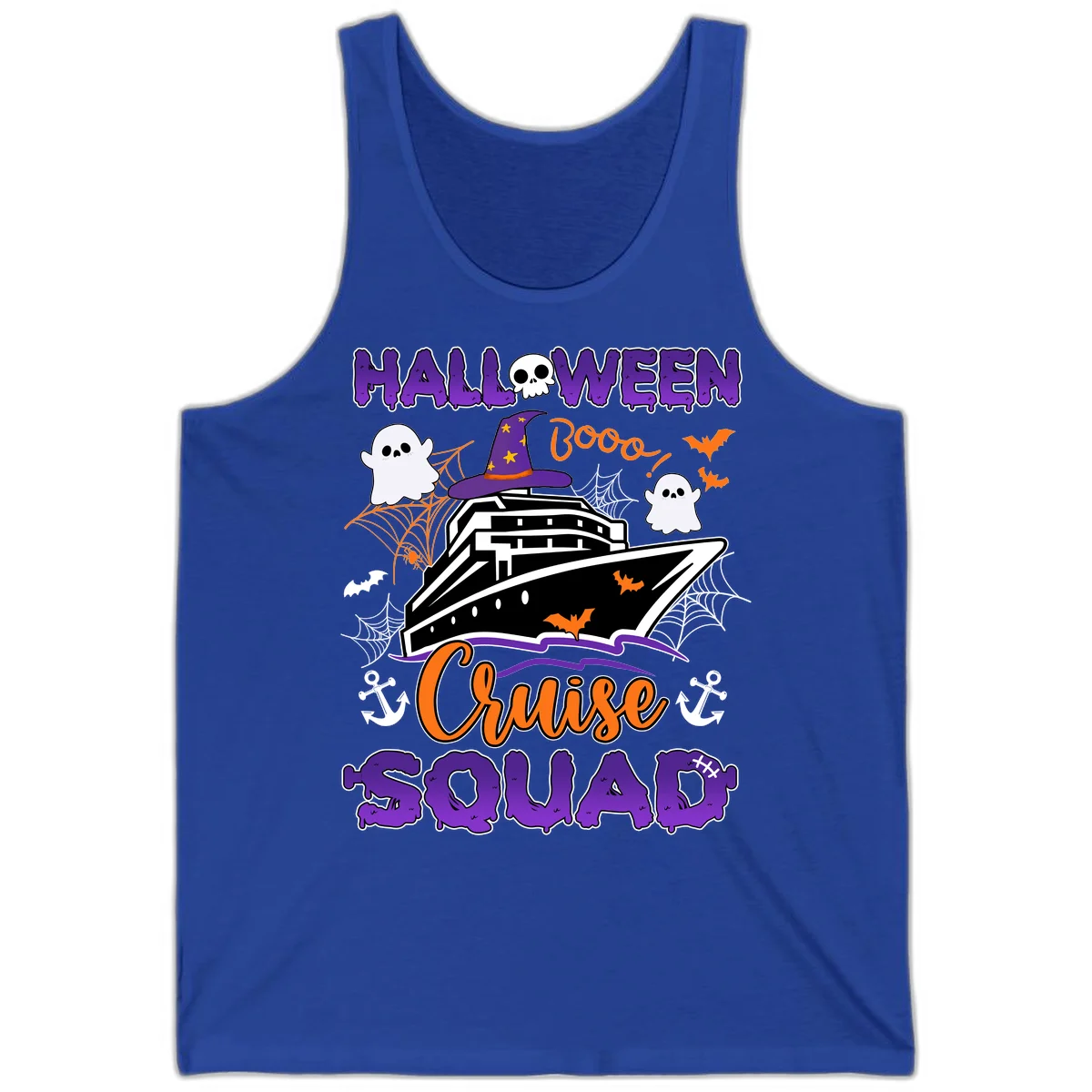 Halloween Cruise Squad Tank in True Royal
