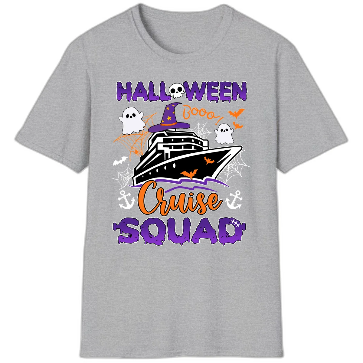 Halloween Cruise Squad T-Shirt in Sport Grey