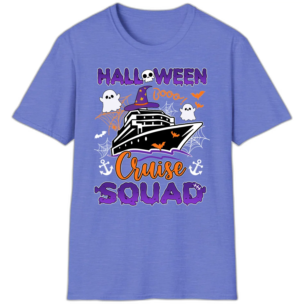 Halloween Cruise Squad T-Shirt in Heather Royal