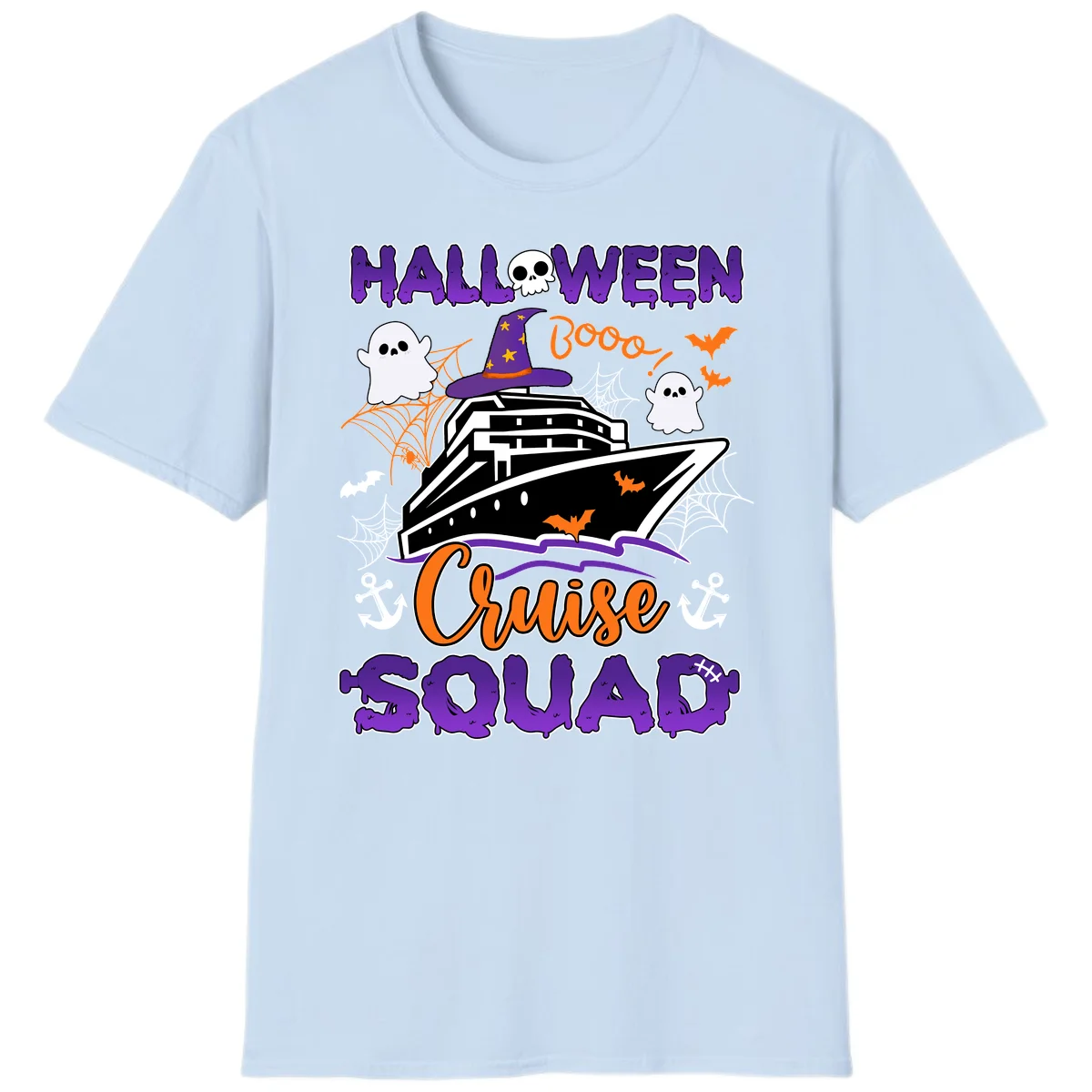 Halloween Cruise Squad T-Shirt in Light Blue