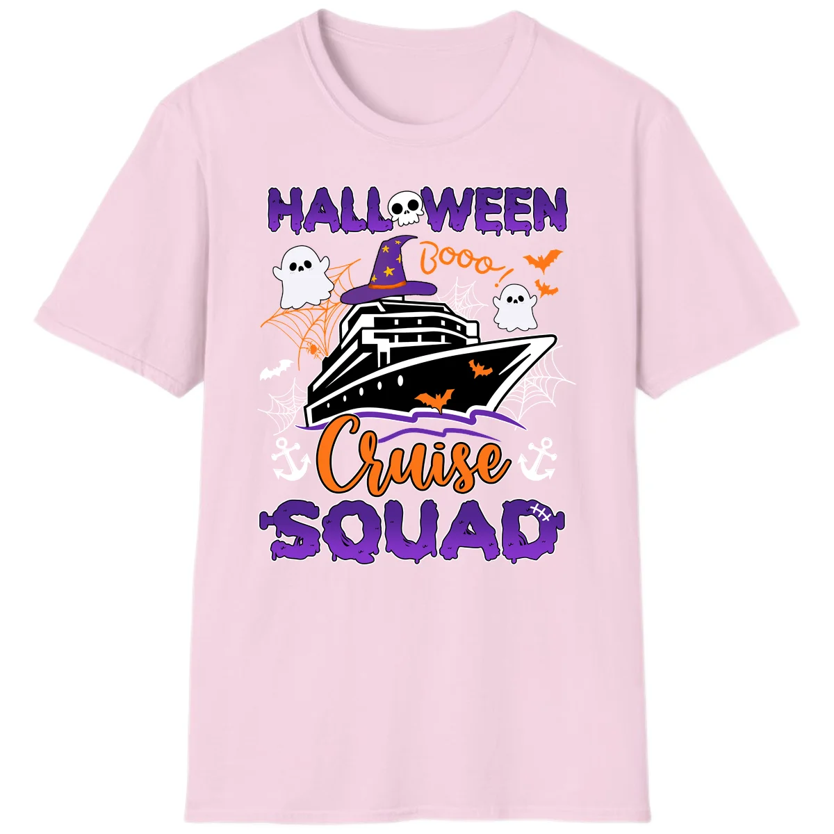 Halloween Cruise Squad T-Shirt in Light Pink