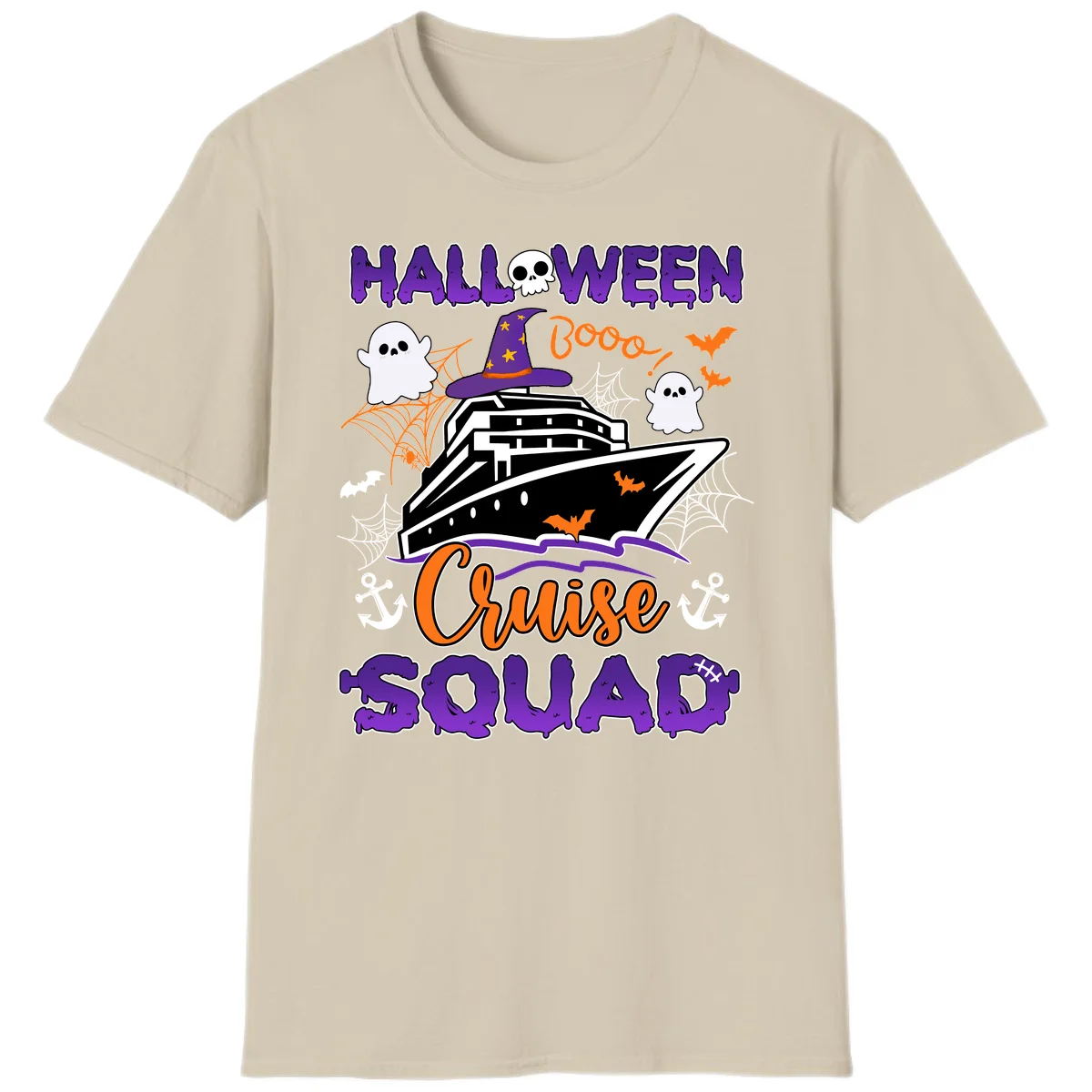 Halloween Cruise Squad T-Shirt in Sand