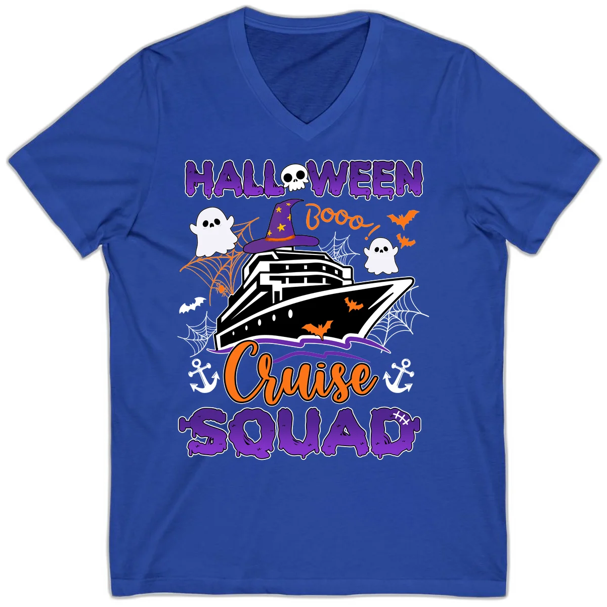 Halloween Cruise Squad V-Neck in True Royal