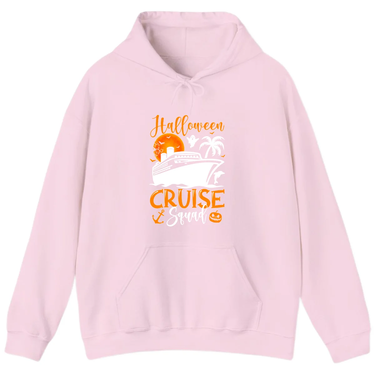 Halloween Cruise Squad Hoodie in Light Pink