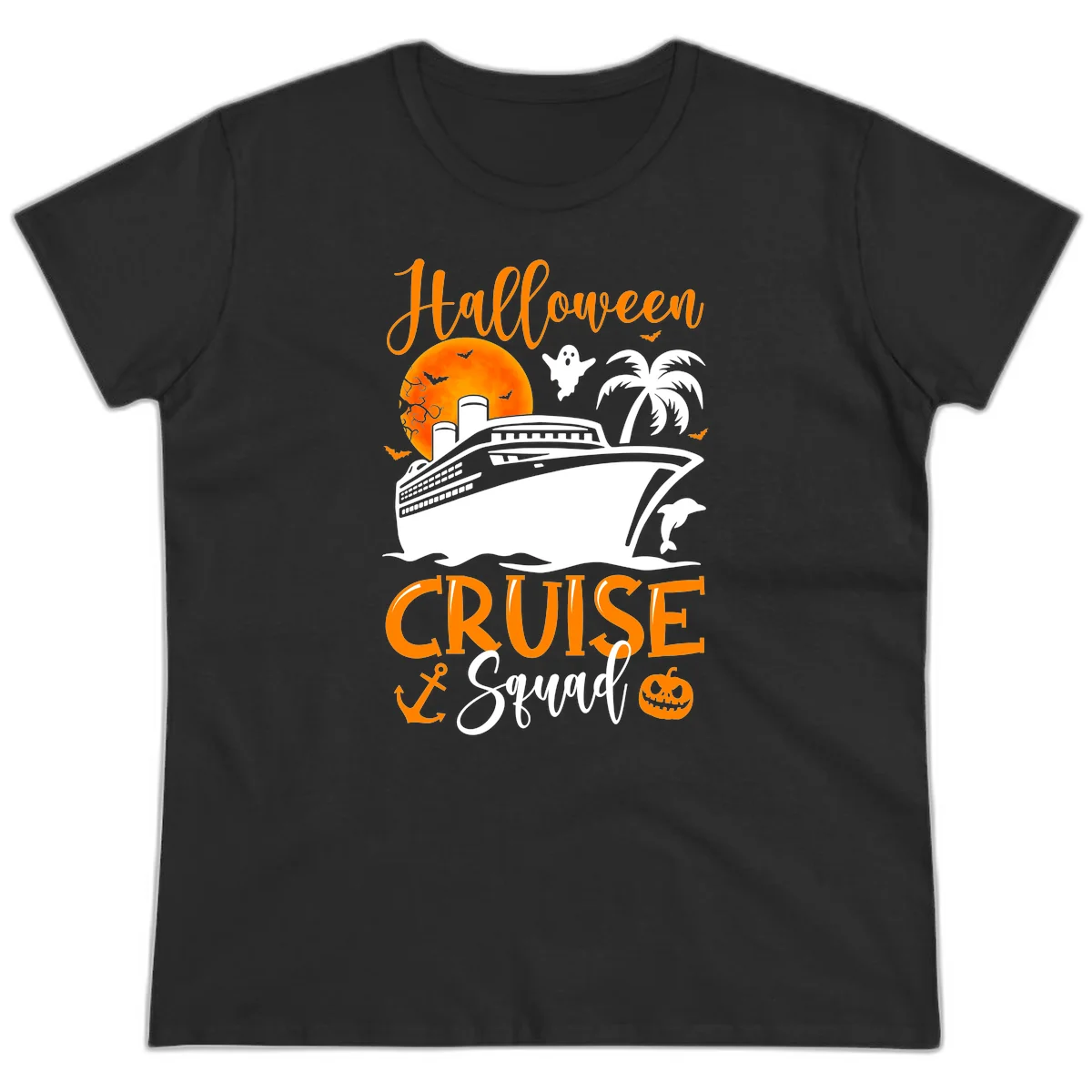 Halloween Cruise Squad Ladies Tee in Black