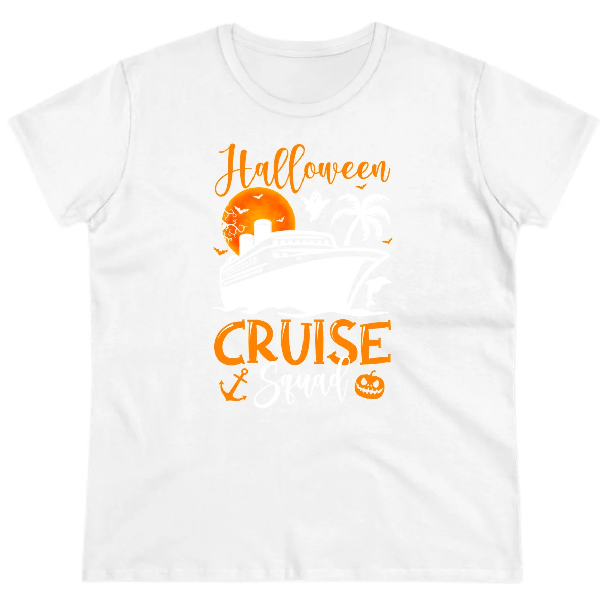 Halloween Cruise Squad Ladies Tee in White