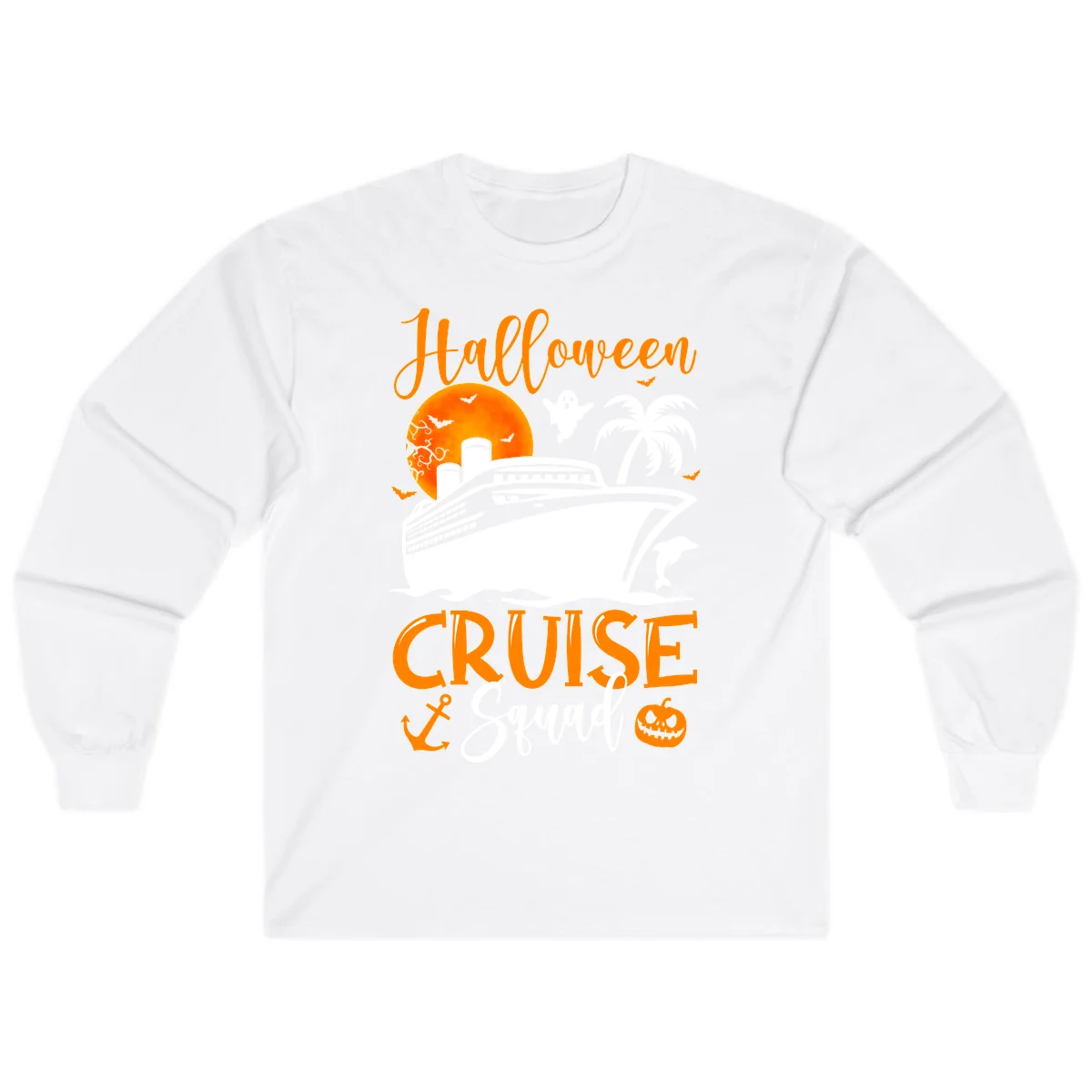 Halloween Cruise Squad Long Sleeve in White