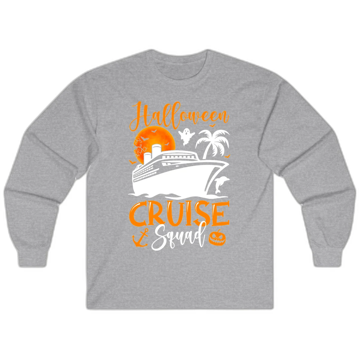 Halloween Cruise Squad Long Sleeve in Sport Grey