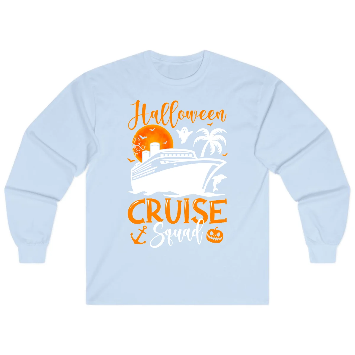 Halloween Cruise Squad Long Sleeve in Light Blue