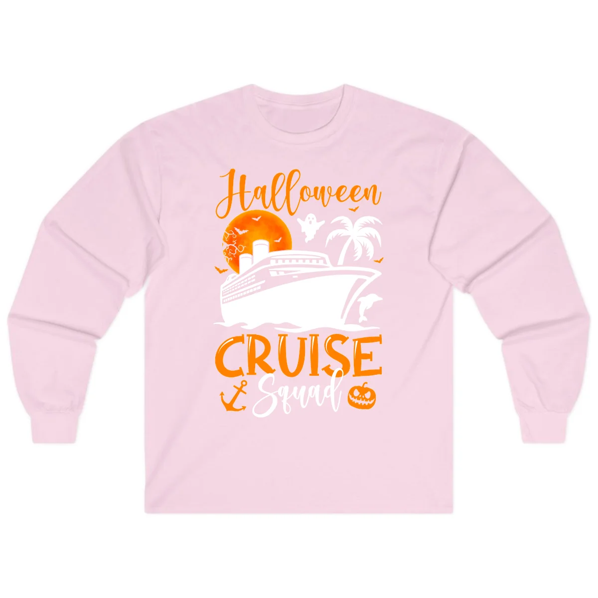 Halloween Cruise Squad Long Sleeve in Light Pink