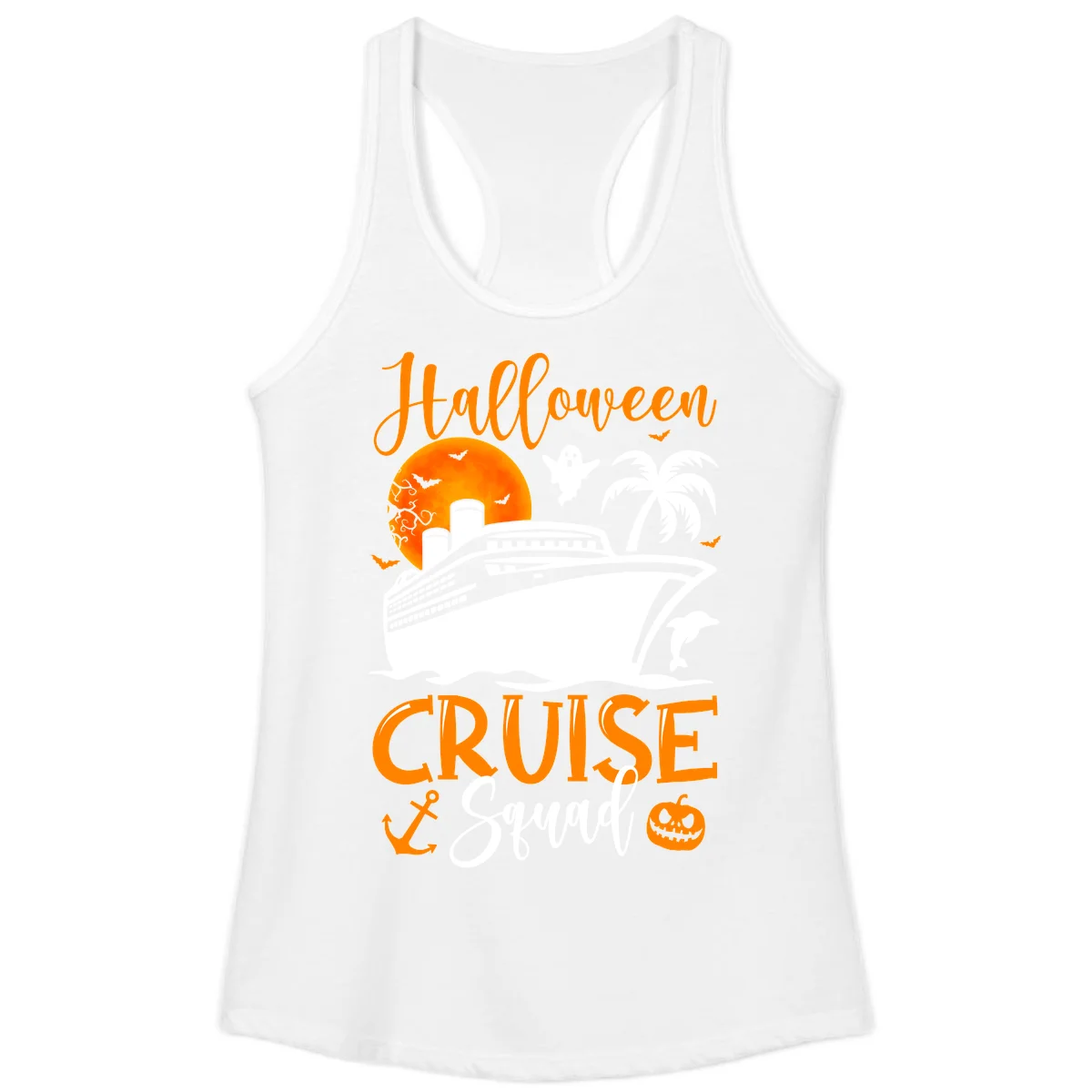 Halloween Cruise Squad Ladies Tank in White