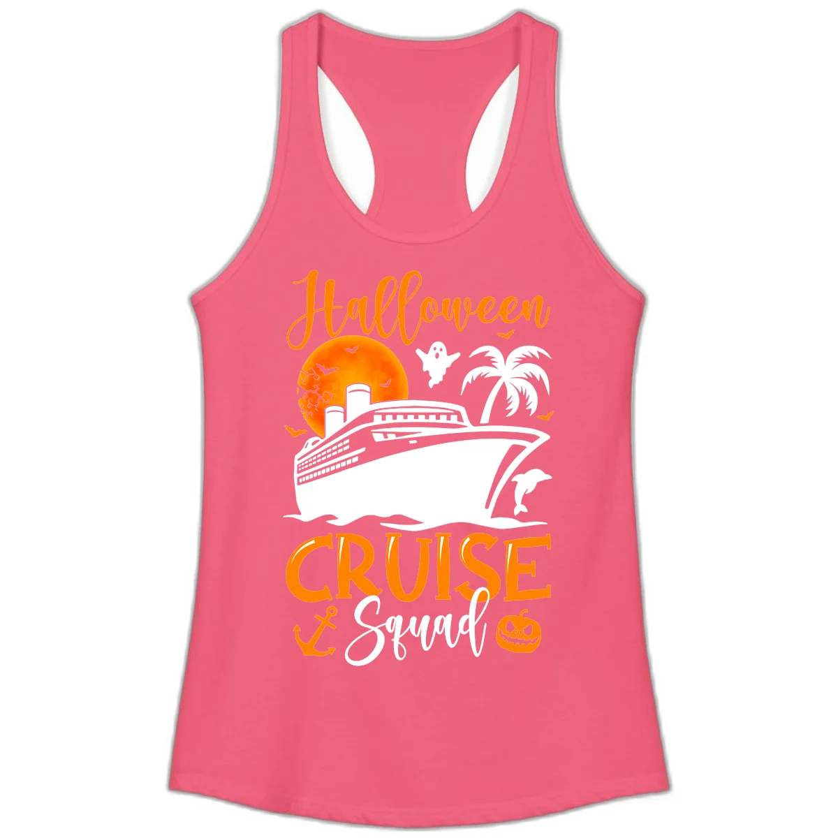 Halloween Cruise Squad Ladies Tank in Hot Pink