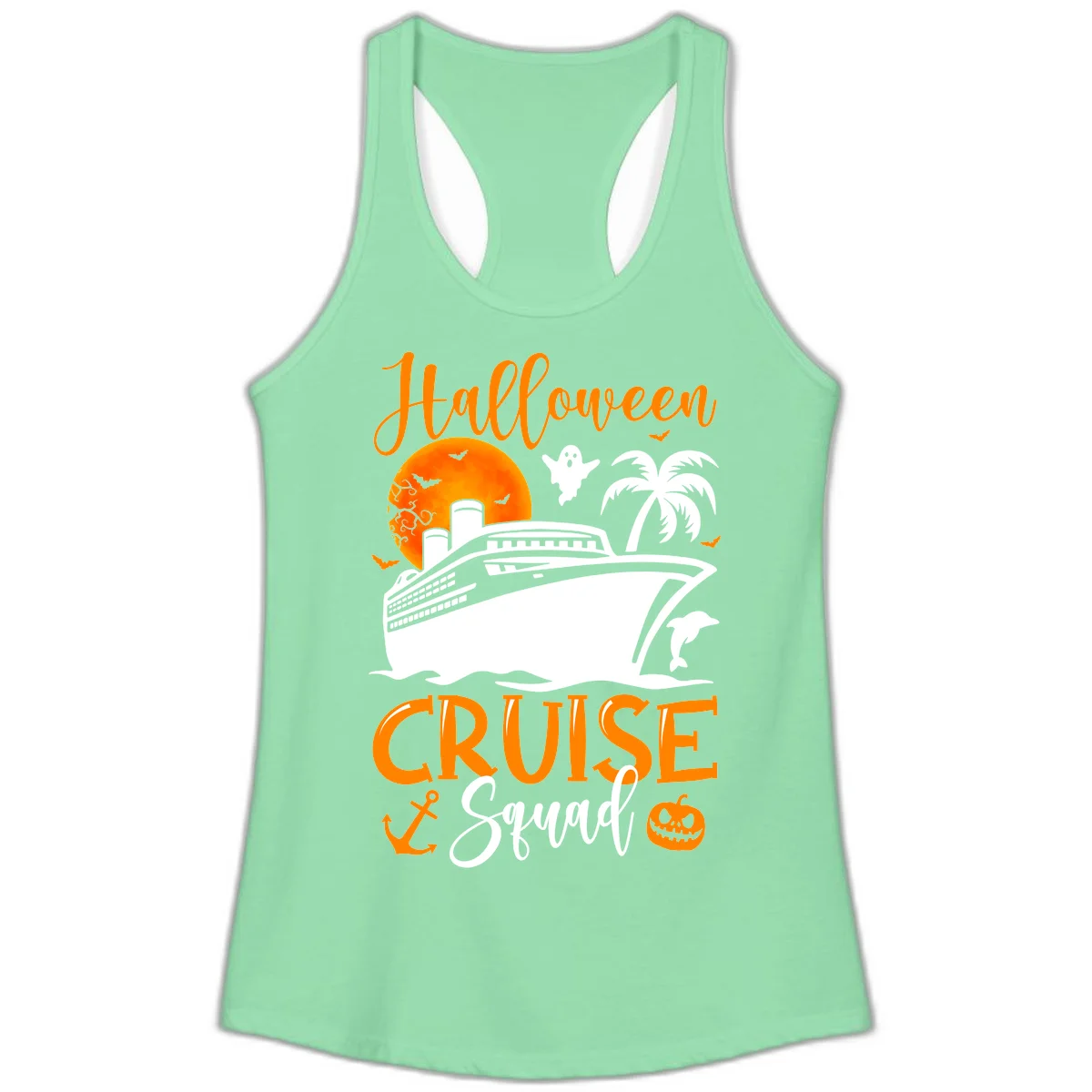 Halloween Cruise Squad Ladies Tank in Solid Mint