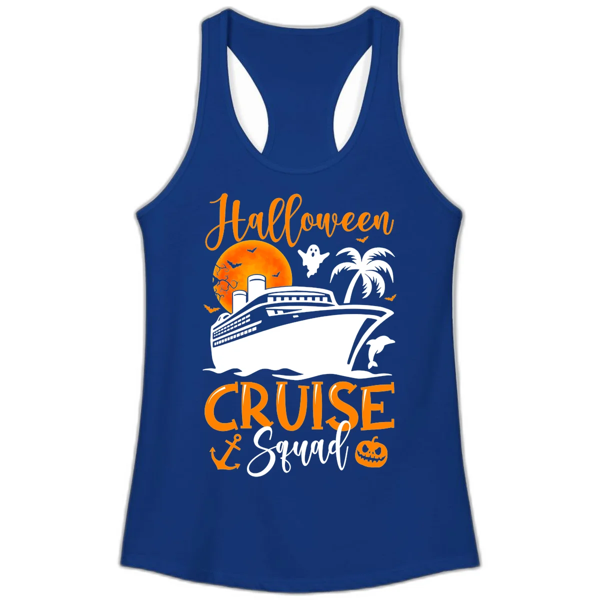 Halloween Cruise Squad Ladies Tank in Solid Royal