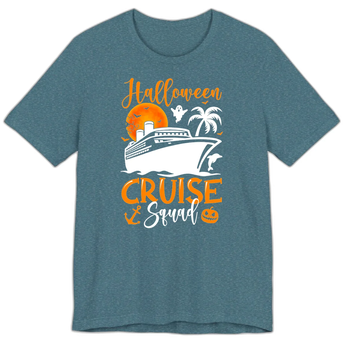 Halloween Cruise Squad Premium T-Shirt in Heather Deep Teal