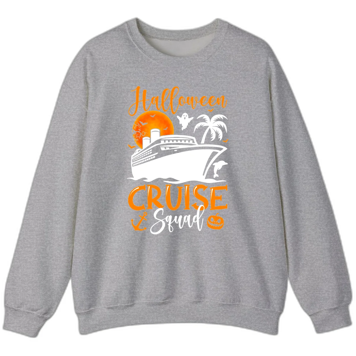 Halloween Cruise Squad Sweatshirt in Sport Grey