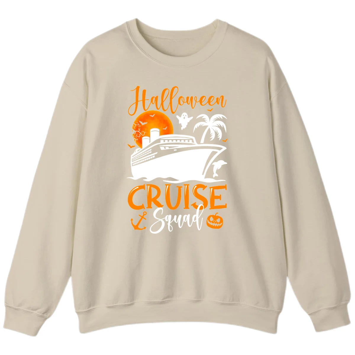 Halloween Cruise Squad Sweatshirt in Sand