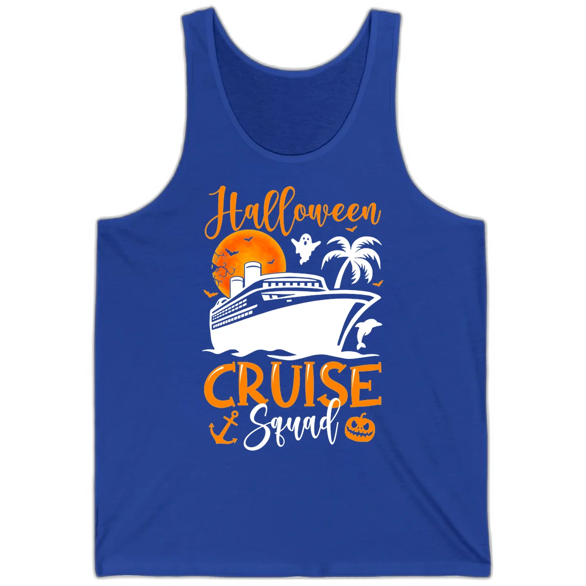 Halloween Cruise Squad Tank in True Royal