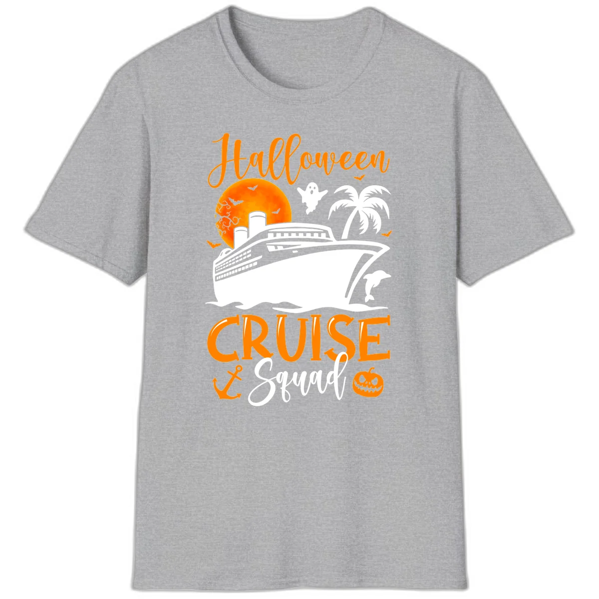 Halloween Cruise Squad T-Shirt in Sport Grey