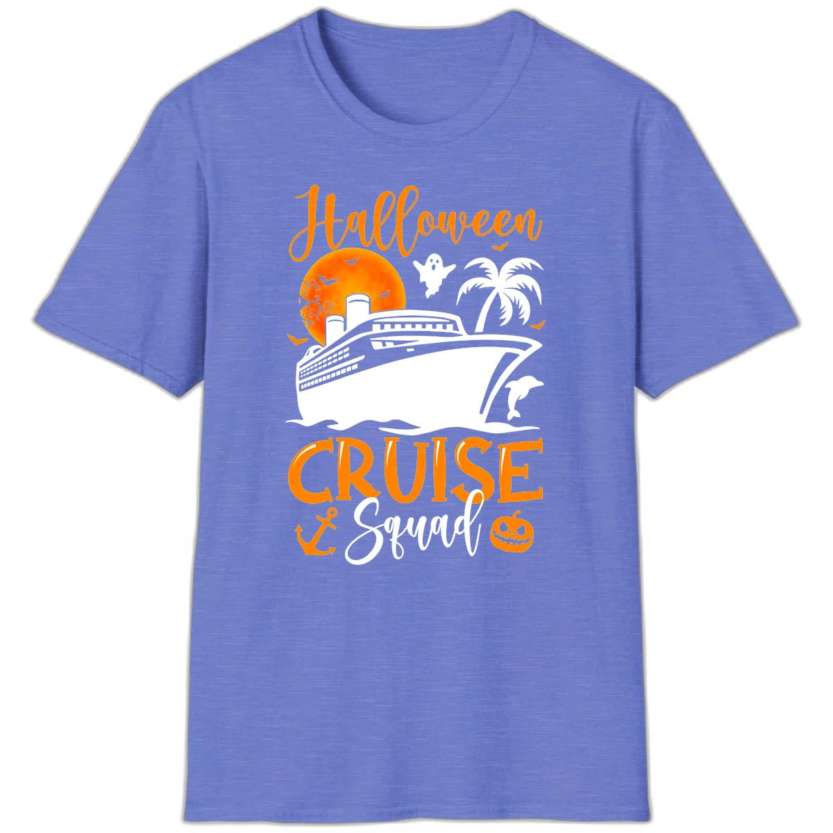 Halloween Cruise Squad T-Shirt in Heather Royal